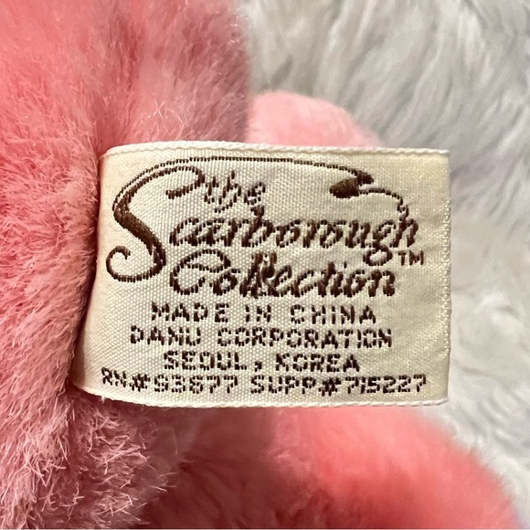 Vintage The Scarborough Collection 12” Plush Teddy Bear Pink Purple Ears Feet - Picture 5 of 6